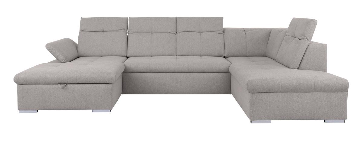 Wohnlandschaft Ramzes Hellgrau U: 173x328x215 cm - Hellgrau/Grau, Design, Textil (173/328/215cm) - MID.YOU