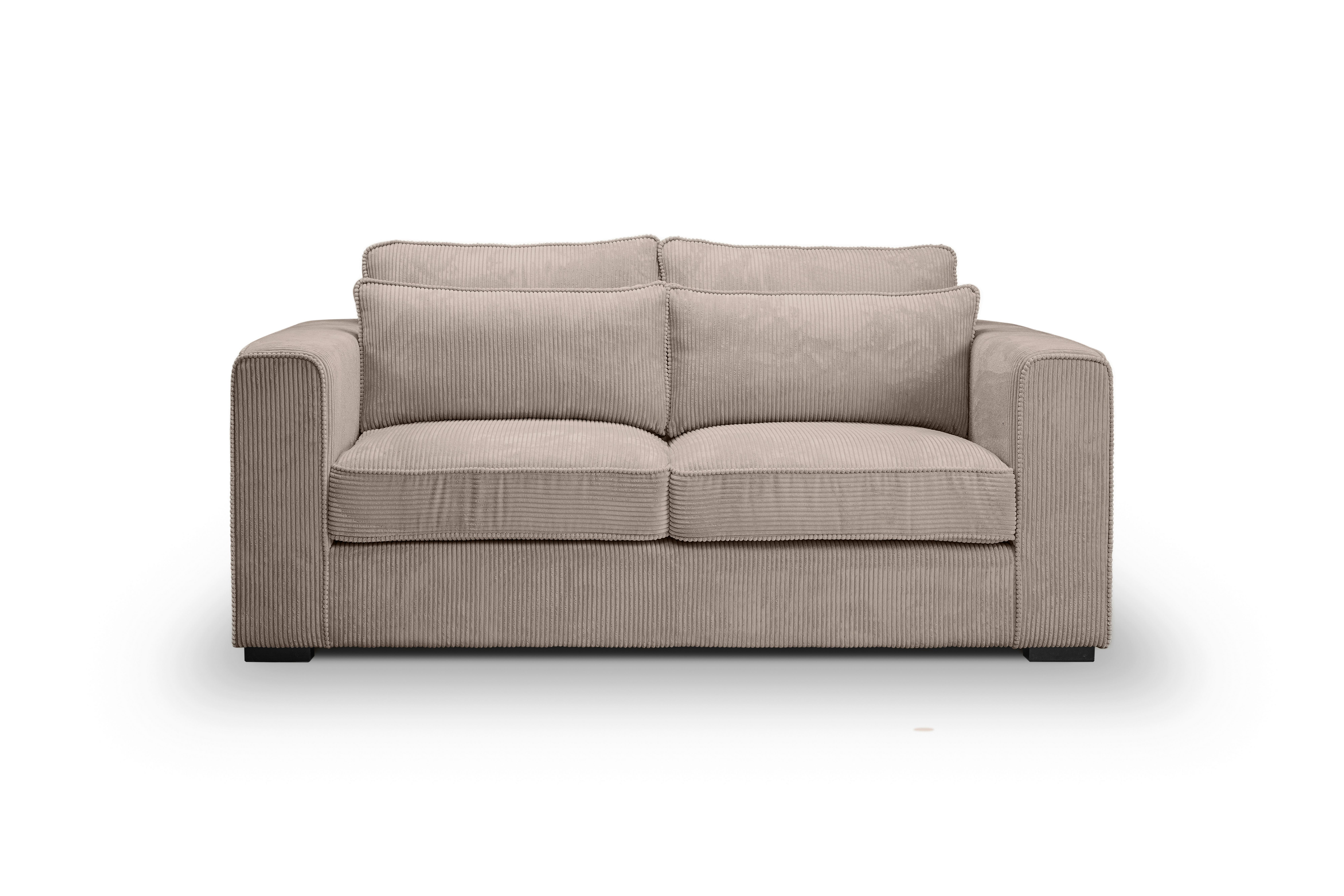 2,5-Sitzer Almera Beigebraun B: 200cm - Beigebraun/Schwarz, Basics, Holz/Textil (200/92/112cm) - MID.YOU