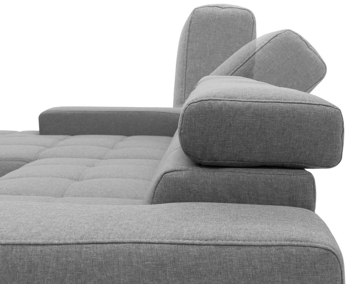 Ecksofa Kopfteil Verstellbar Cunelli Schwarz/braun - Schwarz/Braun, Design, Textil (175/292cm) - MID.YOU