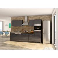 Küchenzeile Mailand Mit Geräten 300 Cm Anthrazit Elegant - Eichefarben/Anthrazit, MODERN, Holzwerkstoff (300cm) - Held