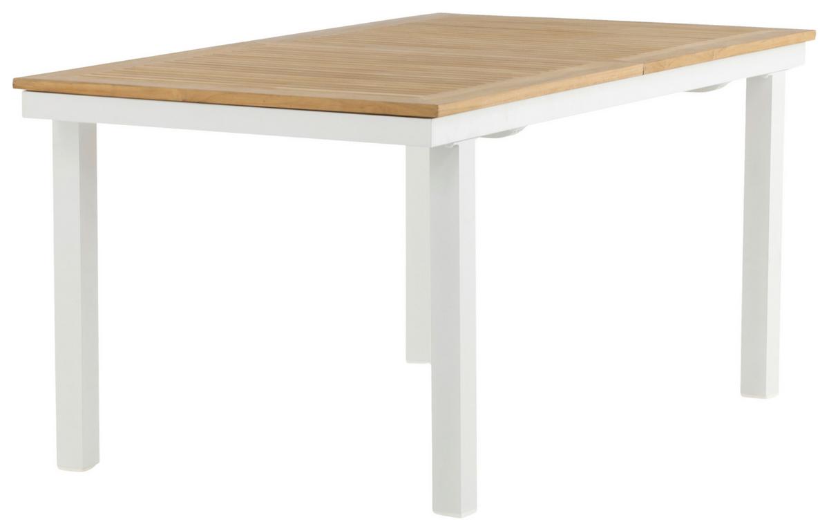 Gartentisch Panama - Weiß, KONVENTIONELL, Holz/Metall (160/90/75cm) - Gardenson