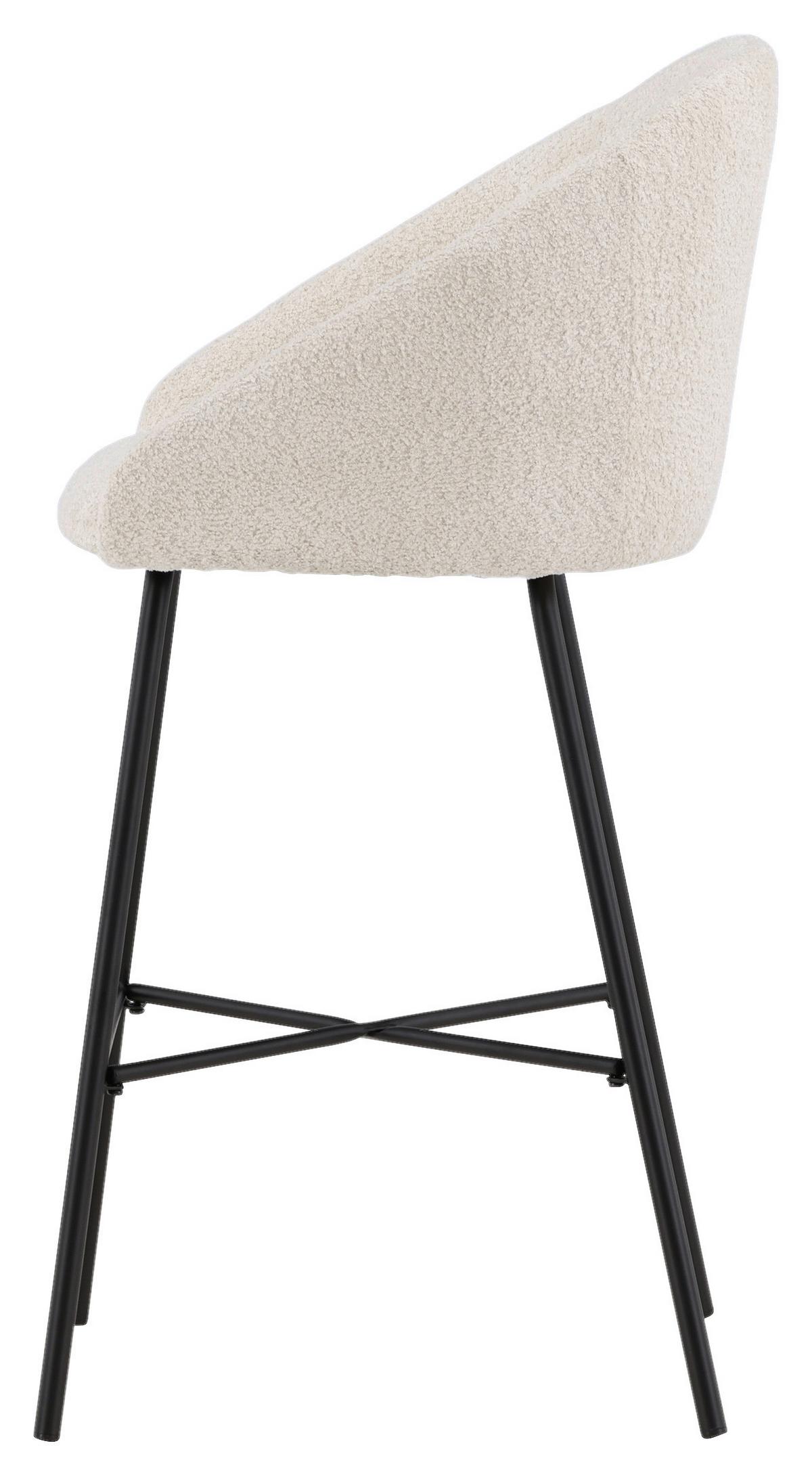 Barhocker-set Velvet - Schwarz/Weiß, Design, Textil/Metall (59/96/54cm) - Livetastic