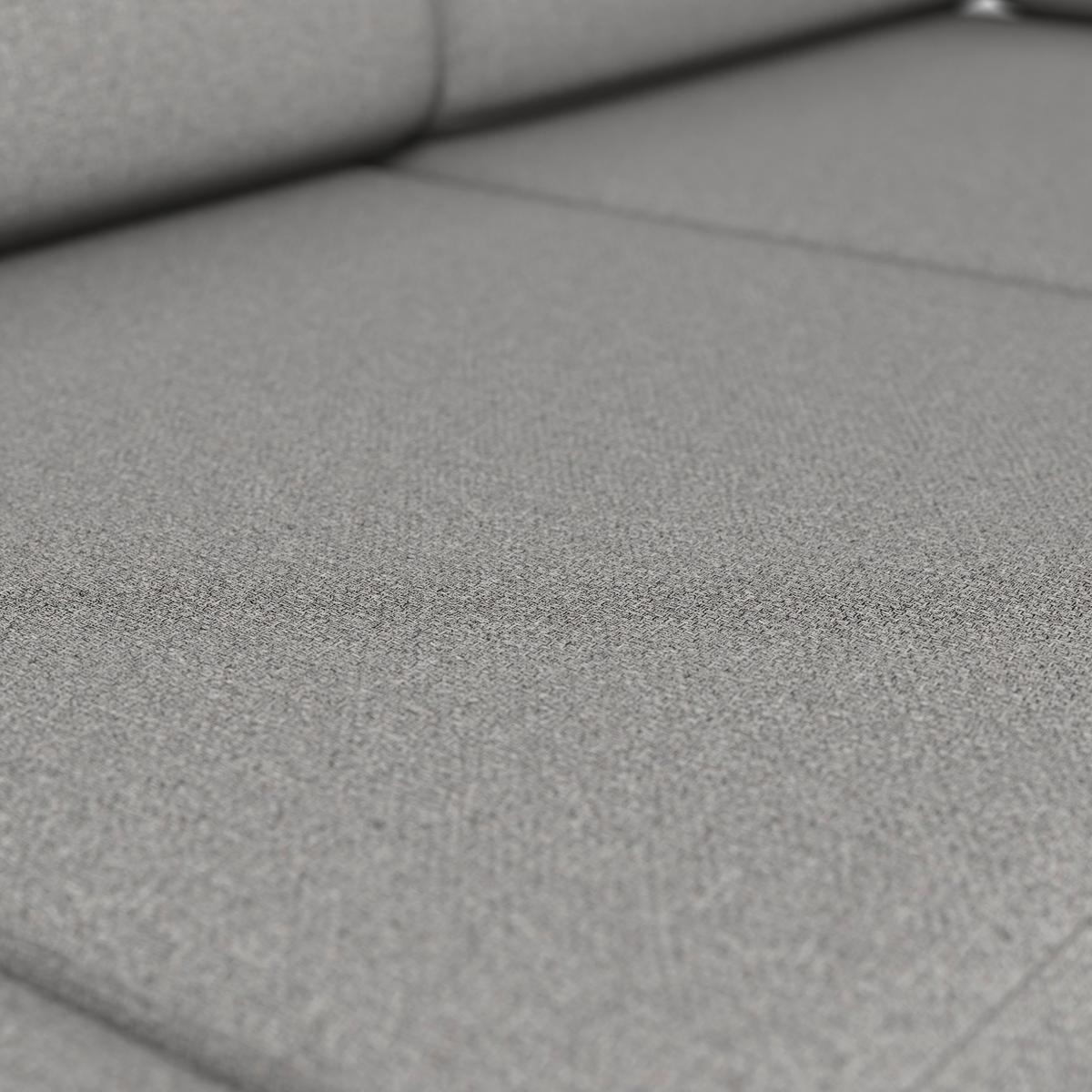 Loungegarnitur Peru - Dunkelgrau/Hellgrau, MODERN, Glas/Textil (187/241,5cm) - Beldano