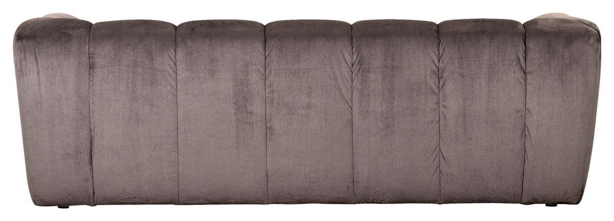 Bigsofa Sabea B: 220 Cm Schlammfarben Plüsch - Schlammfarben/Schwarz, KONVENTIONELL, Textil (220/67/106cm) - MID.YOU