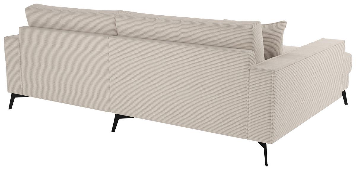 Ecksofa Ted Creme S: 174x228 Cm - Creme/Schwarz, Trend, Textil (174/228cm)