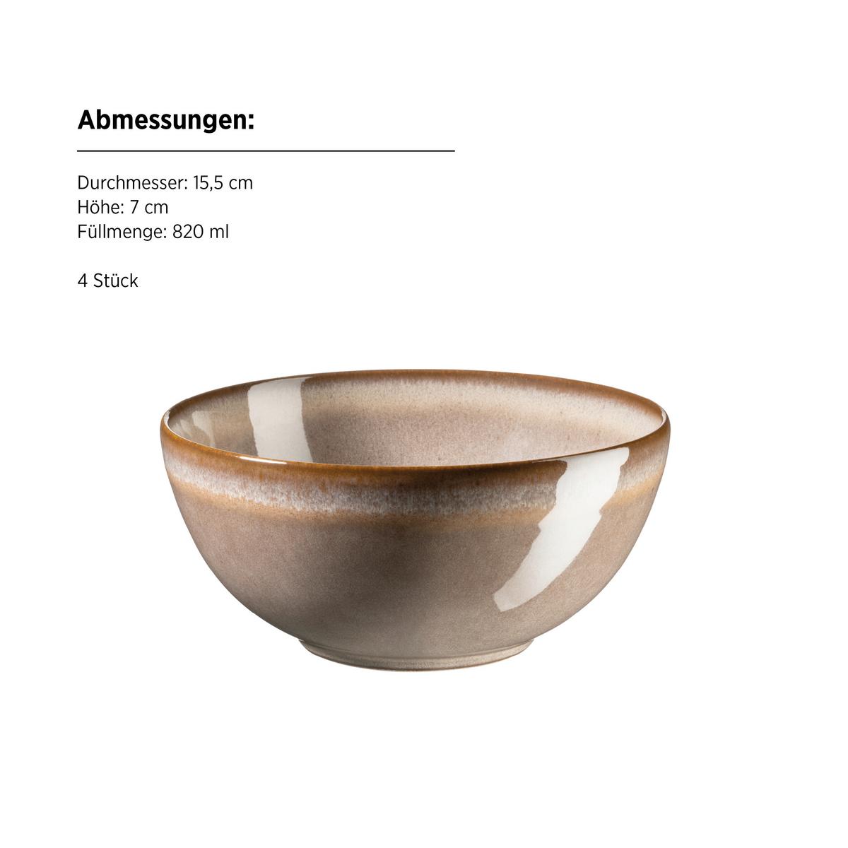 Frühstücksservice Smoky's Steinzeug, Braun, 12-teilig - Braun, Basics, Keramik - Mäser