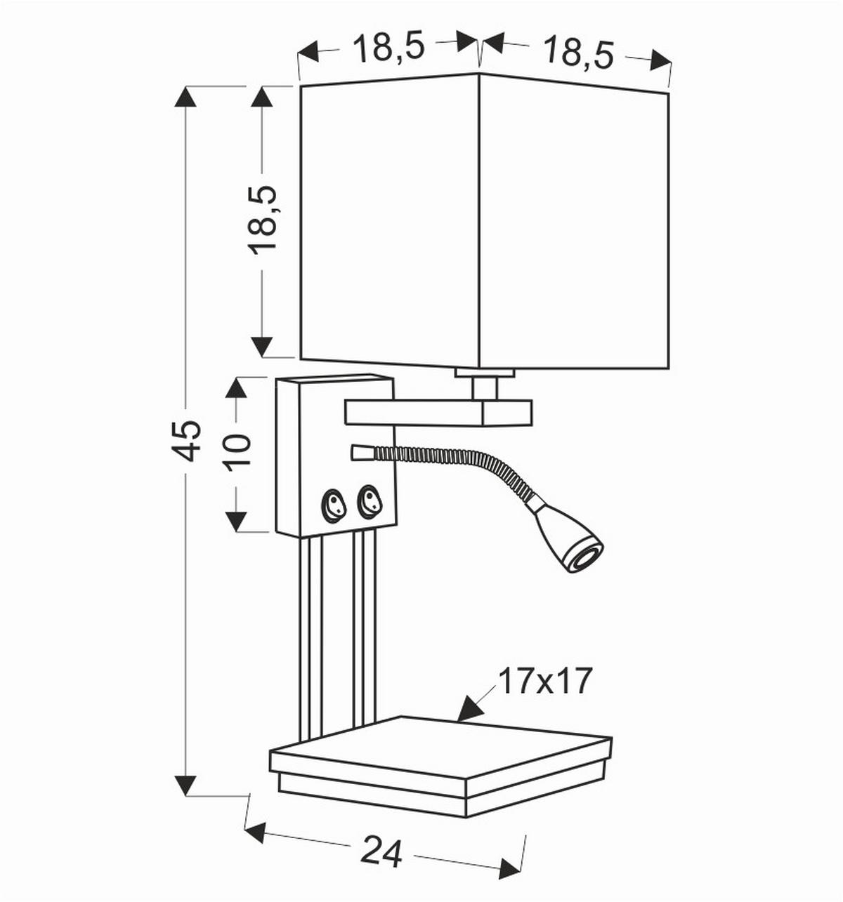 Wandleuchte 21-76885 - Schwarz, KONVENTIONELL, Metall (45/24/18,5cm)