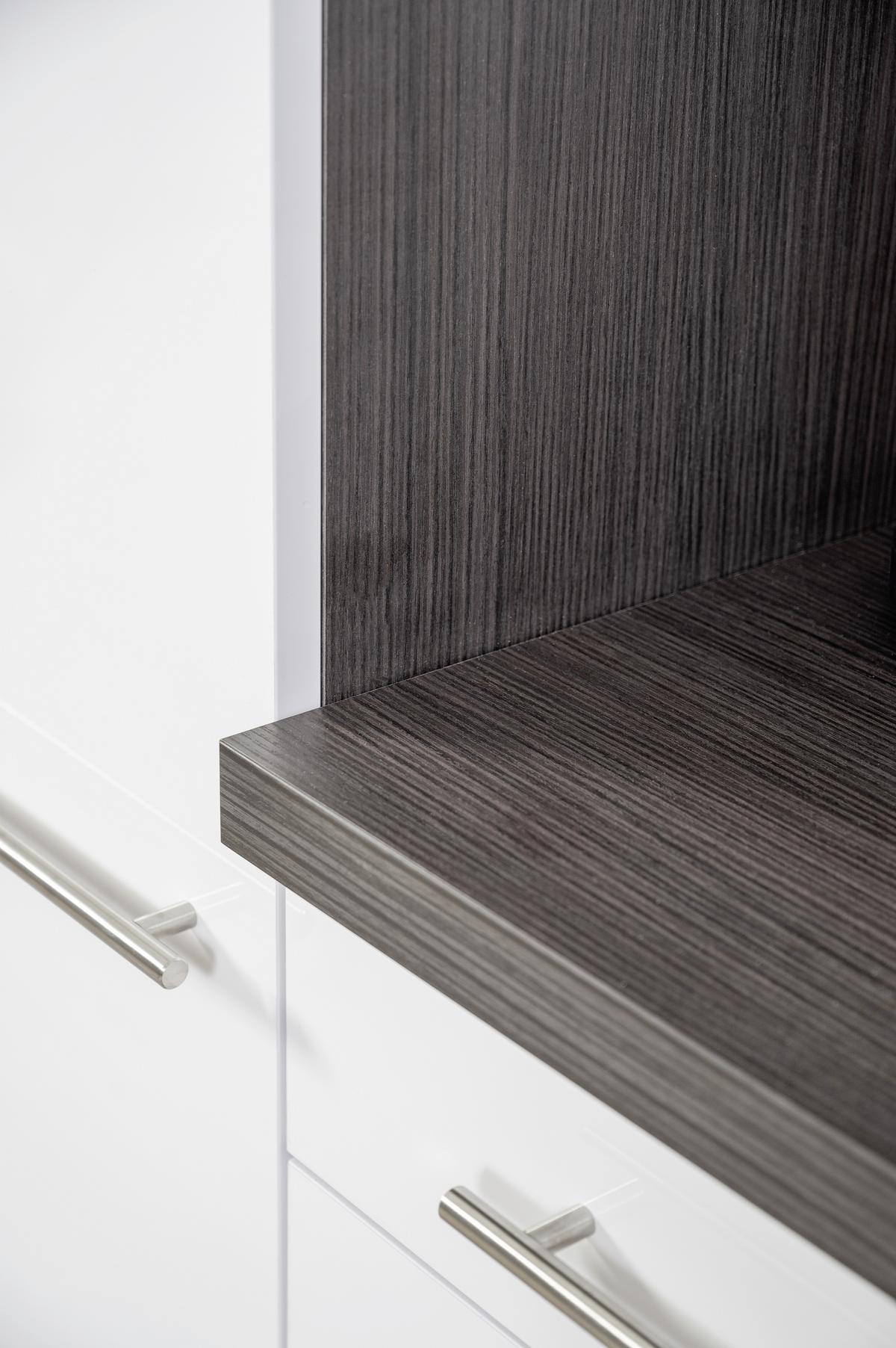 Küchenzeile Rp240ewc mit Geräte 240 cm Grau/Weiß - Weiß/Grau, Basics, Holzwerkstoff (240cm) - Respekta