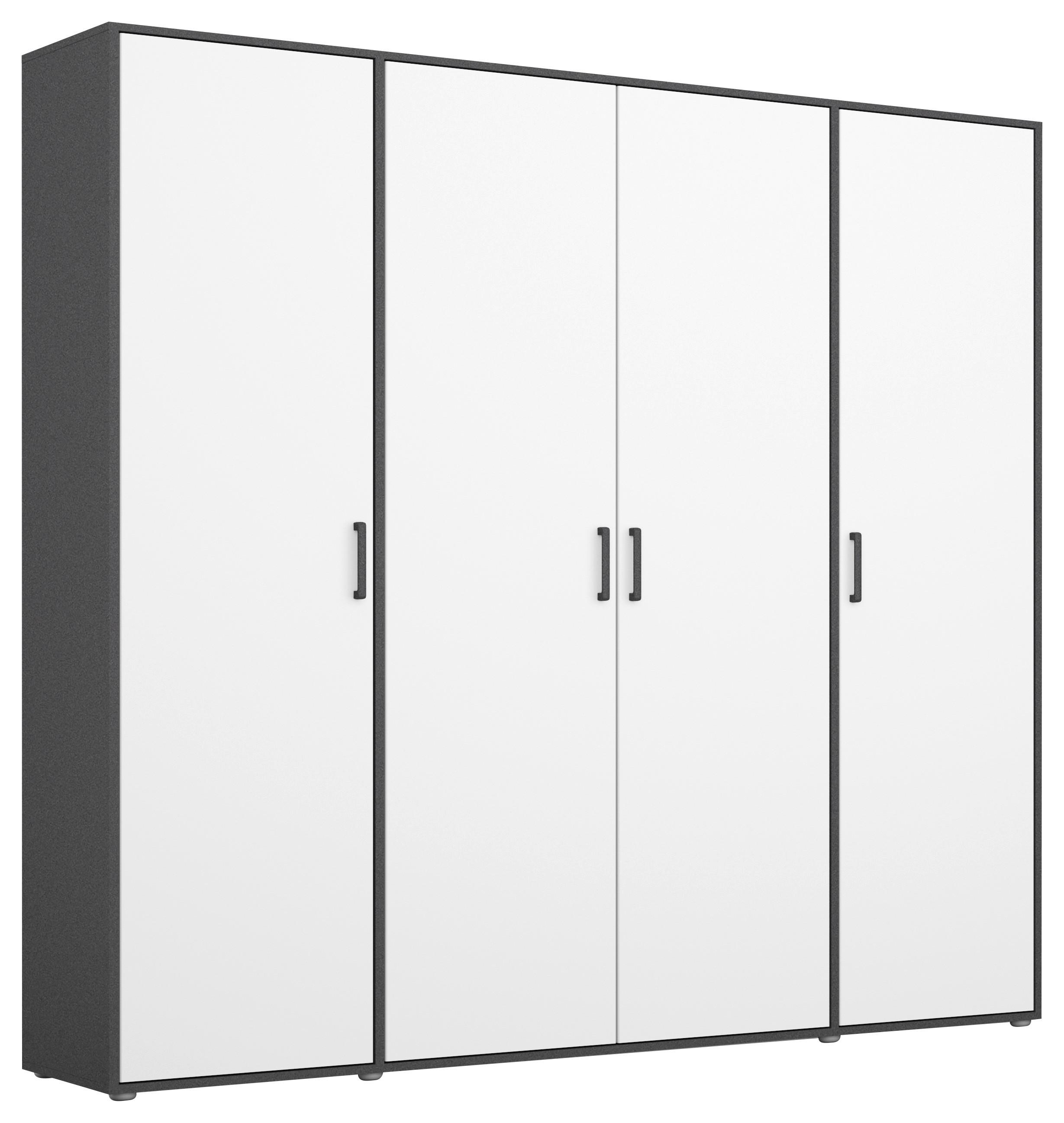 Drehtürenschrank Voyager Grau,Weiß B: 187 cm - Weiß/Grau, MODERN, Holzwerkstoff (187/194/53cm) - Rauch Möbel