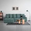 Rohová sedačka ALATRI, oboust.,petrolejová,s polštáři - petrolej/černá, Moderní, textil/plast (289/90/176cm) - Based