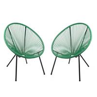 Gartensessel Dalida - Schwarz/Grün, Basics, Kunststoff/Metall (73/93/73cm) - Gardenson