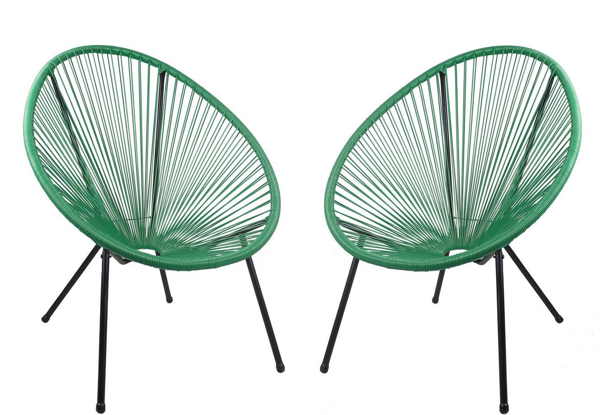 Gartensessel Dalida - Schwarz/Grün, Basics, Kunststoff/Metall (73/93/73cm) - Gardenson