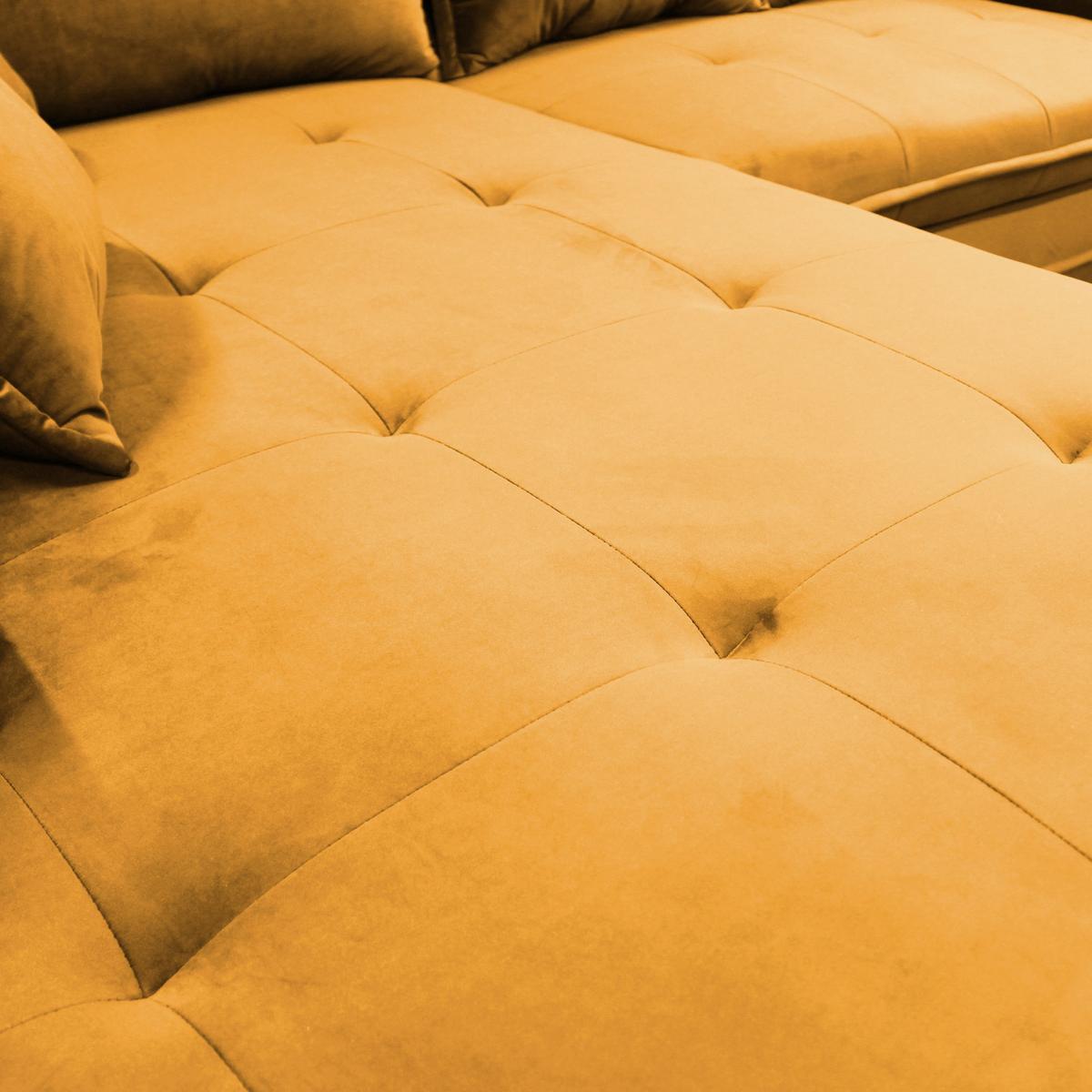 Eckschlafsofa Mit Schlaffunktion Bello Gelb - Gelb/Beige, Design, Textil (187/277cm) - Livetastic