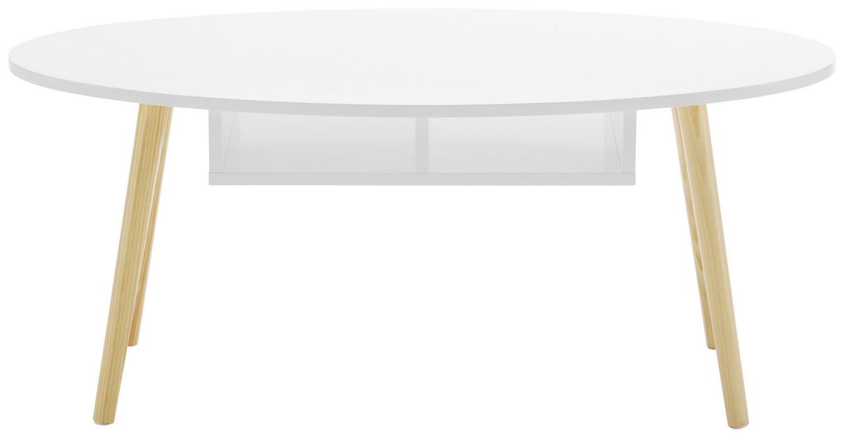 Konferenční stolek Silvio - bílá/barvy pinie, Moderní, dřevo/kompozitní dřevo (100/50/42,5cm) - Bessagi Home