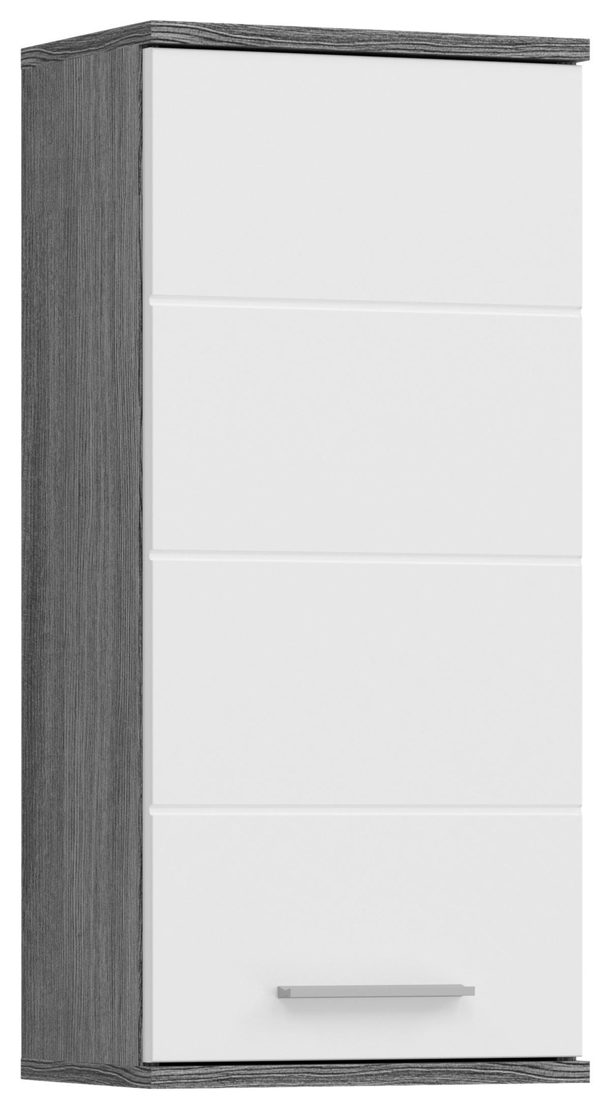 Badezimmer Blake Weiß Hg B: 130 Cm - Weiß Hochglanz/Schwarz, MODERN, Holzwerkstoff (130cm) - MID.YOU