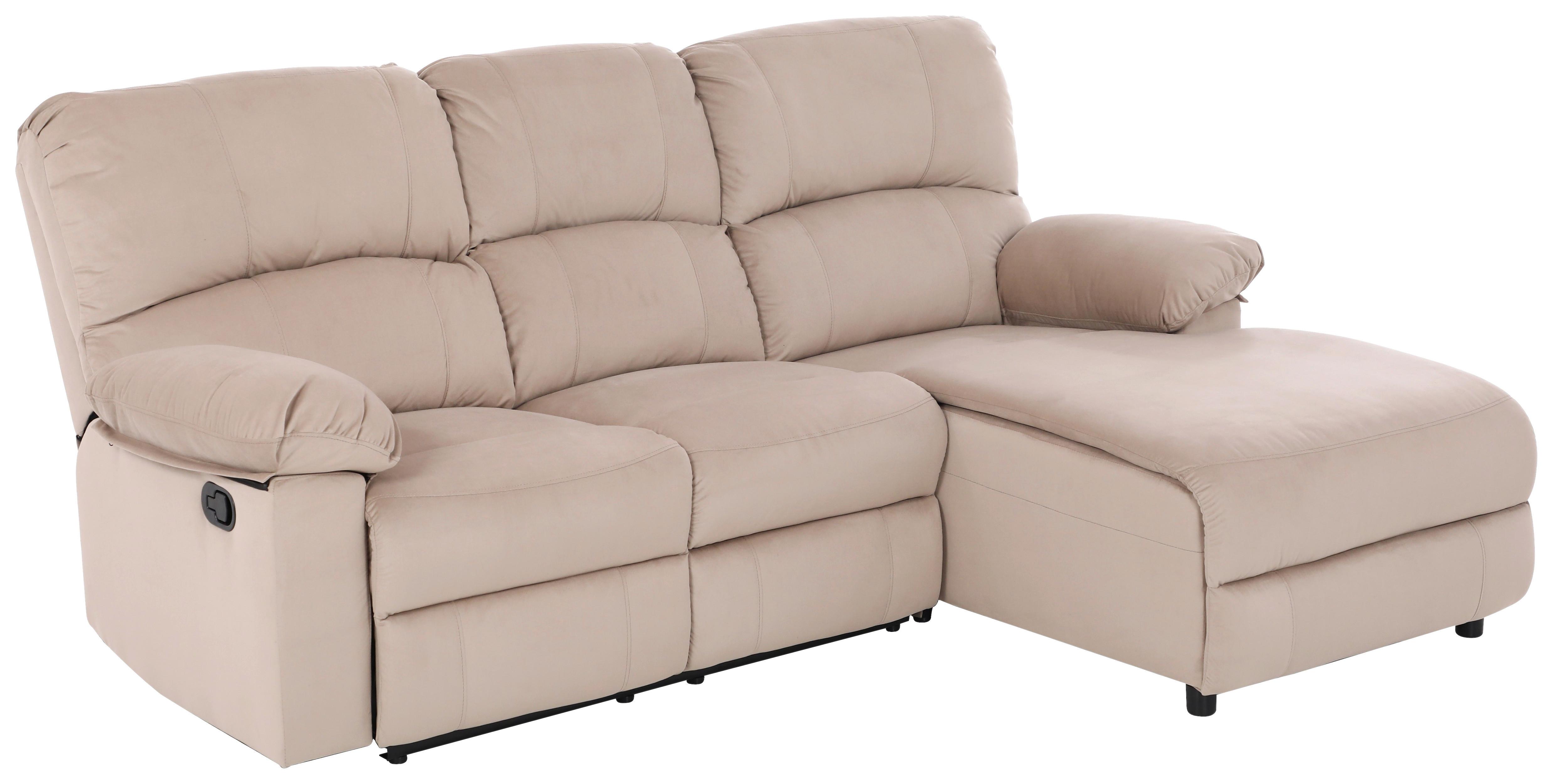 Ecksofa Boston - Beige/Schwarz, Basics, Textil/Metall (216/159cm) - P & B