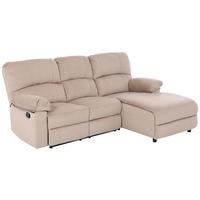 Ecksofa Boston - Beige/Schwarz, Basics, Textil/Metall (216/159cm) - P & B