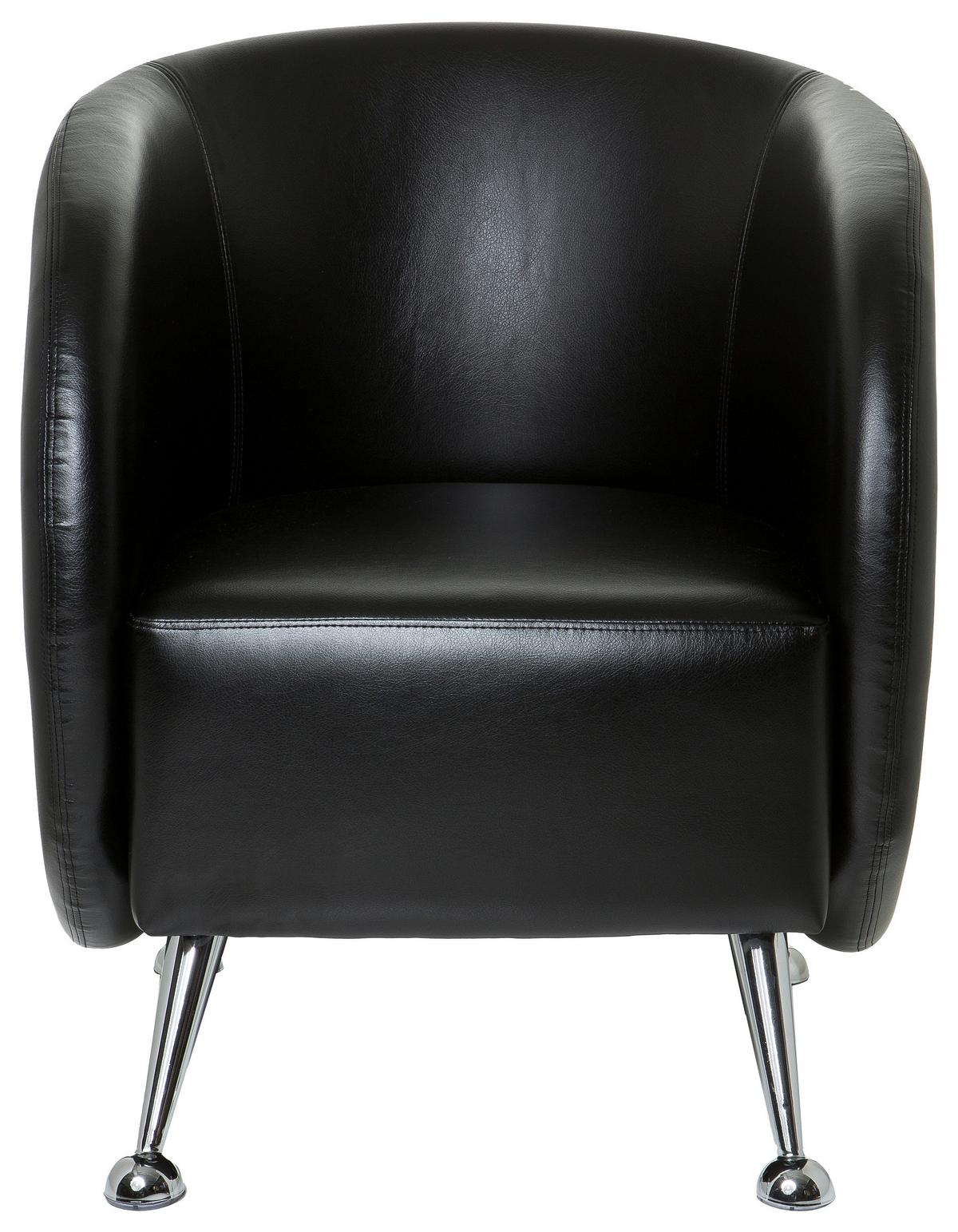 Sessel St. Lucia Schwarz - Chromfarben/Schwarz, MODERN, Textil (60/85/50cm) - MID.YOU