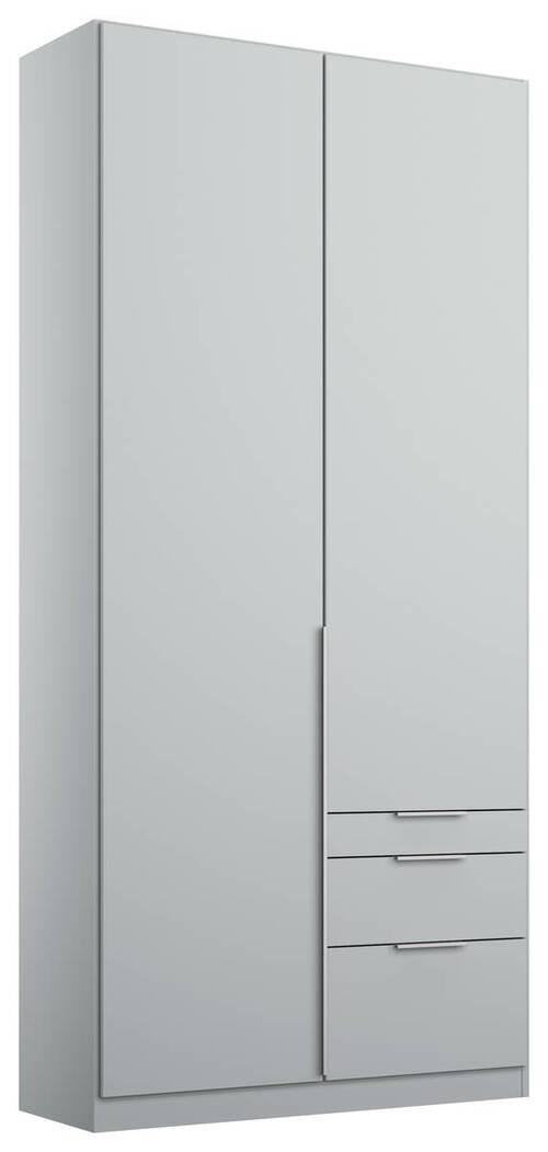 Drehtürenschrank mit Laden 91 cm Alabama, Seidengrau - Hellgrau, MODERN, Holzwerkstoff (91/229/54cm)