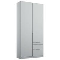 Drehtürenschrank mit Laden 91 cm Alabama, Seidengrau - Hellgrau, MODERN, Holzwerkstoff (91/229/54cm)