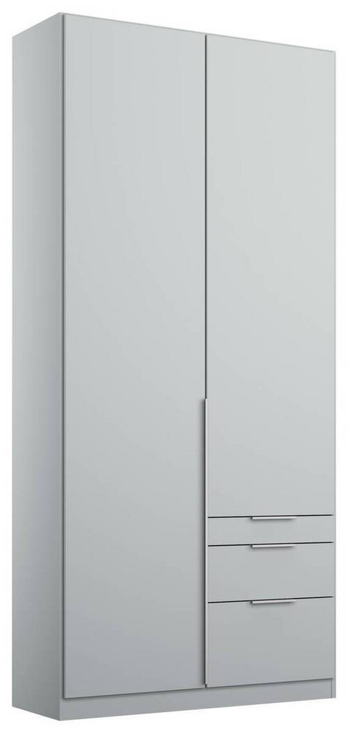 Drehtürenschrank mit Laden 91 cm Alabama, Seidengrau - Hellgrau, MODERN, Holzwerkstoff (91/229/54cm)