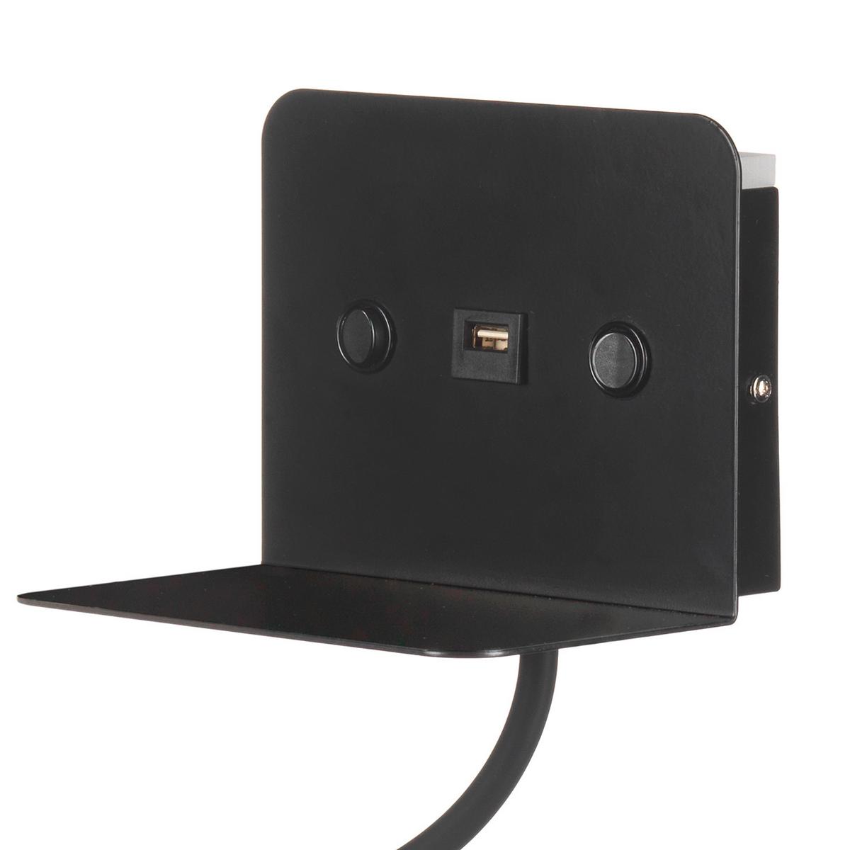 Led-wandleuchte 4884/apn - Schwarz, Basics, Metall (16/13/46cm)