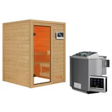 Bio-Sauna Tolouse mit externer Steuerung - Naturfarben, MODERN, Holz (145/187/145cm) - Karibu