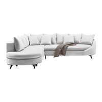 Rohová sedačka AXEL, levá, krémová tkanina - černá/krémová, Moderní, kov/textil (250/291cm) - Mömax