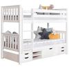 Etagenbett Sammy Weiß Kiefer Massiv 90 Cm Mit Stauraum - Weiß, MODERN, Holz (90/200cm) - MID.YOU