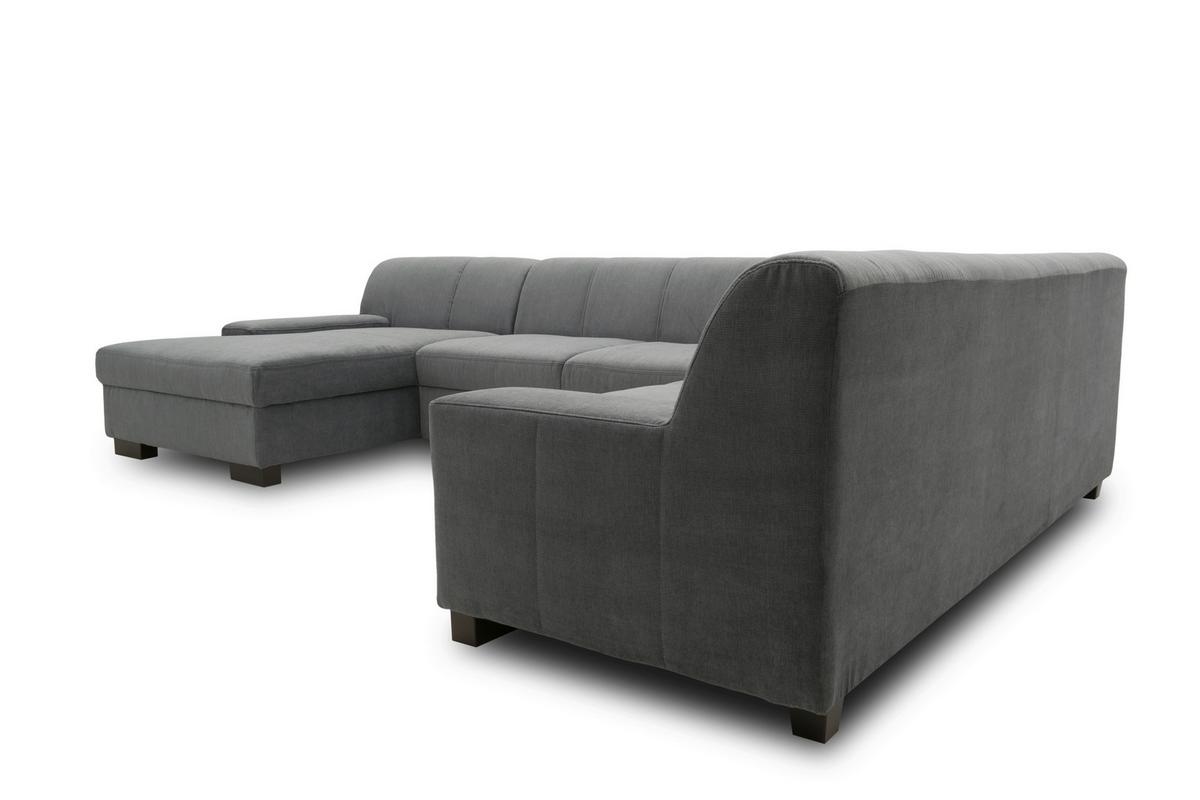 Wohnlandschaft Norma Mit Schlaffunktion Dunkelgrau - Wengefarben/Dunkelgrau, Design, Textil (153/328/212cm) - MID.YOU