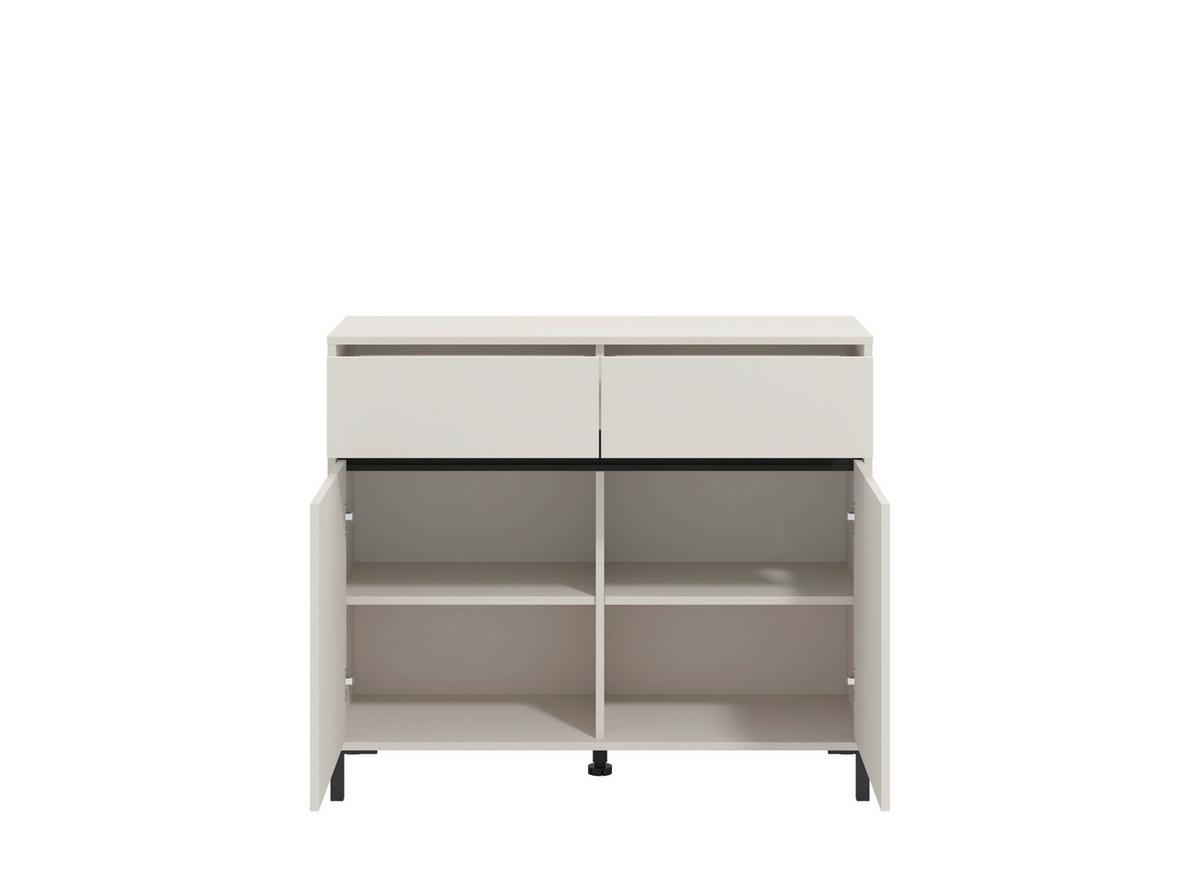 Komód Marron - kasmírszínű/fekete, Basics, faalapú anyag (106/90/40cm)