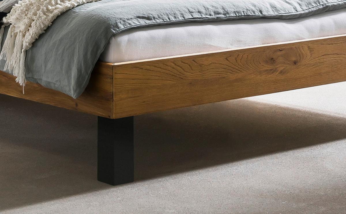 Bett Sondrio Mit Gepolstertem Kopfteil 160x200 - Wildeiche/Eichefarben, Natur, Holz/Textil (160/200cm) - Hasena