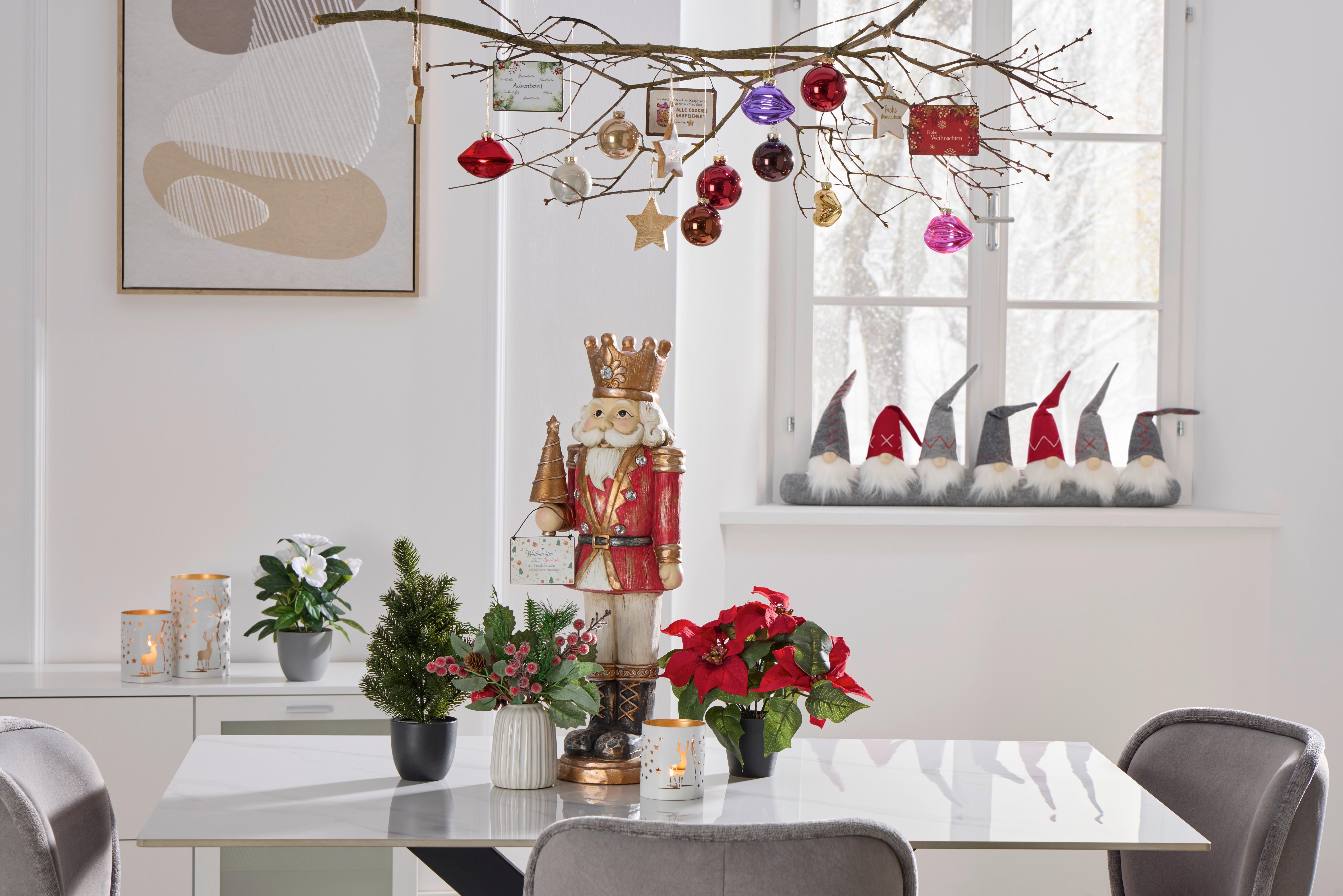 Laterne Lorik - Goldfarben/Weiß, KONVENTIONELL, Metall (10/13cm) - Luca Bessoni