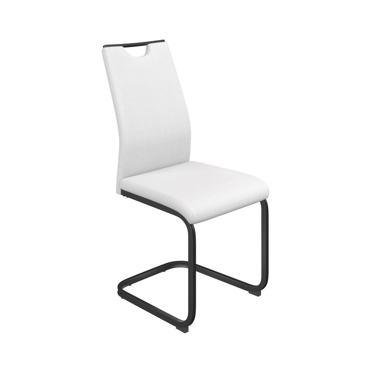 Schwingstuhl Maya Webstoff beige, B: 58cm - Beige/Schwarz, Trend, Textil/Metall (58/98/43cm)