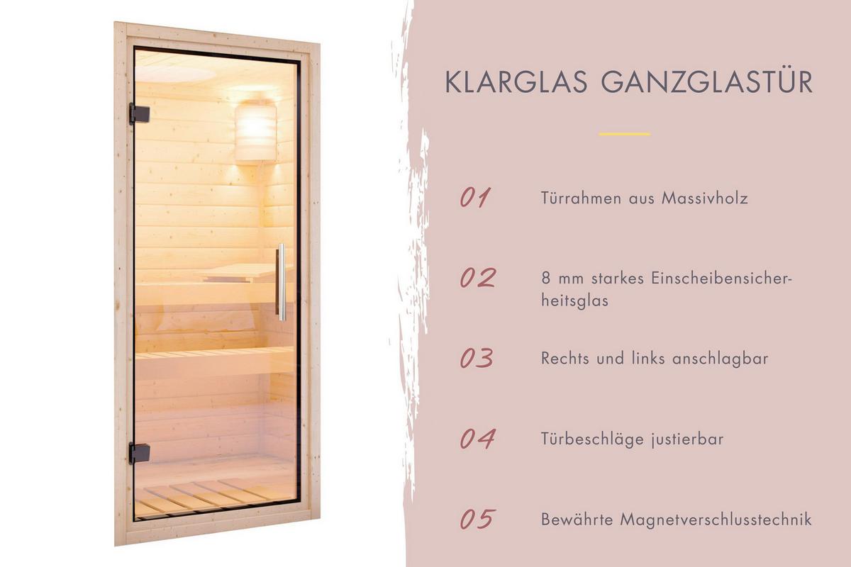 Saunahaus Noirva 216/244/573 cm - Schwarz, Basics, Holz (216/244/573cm)