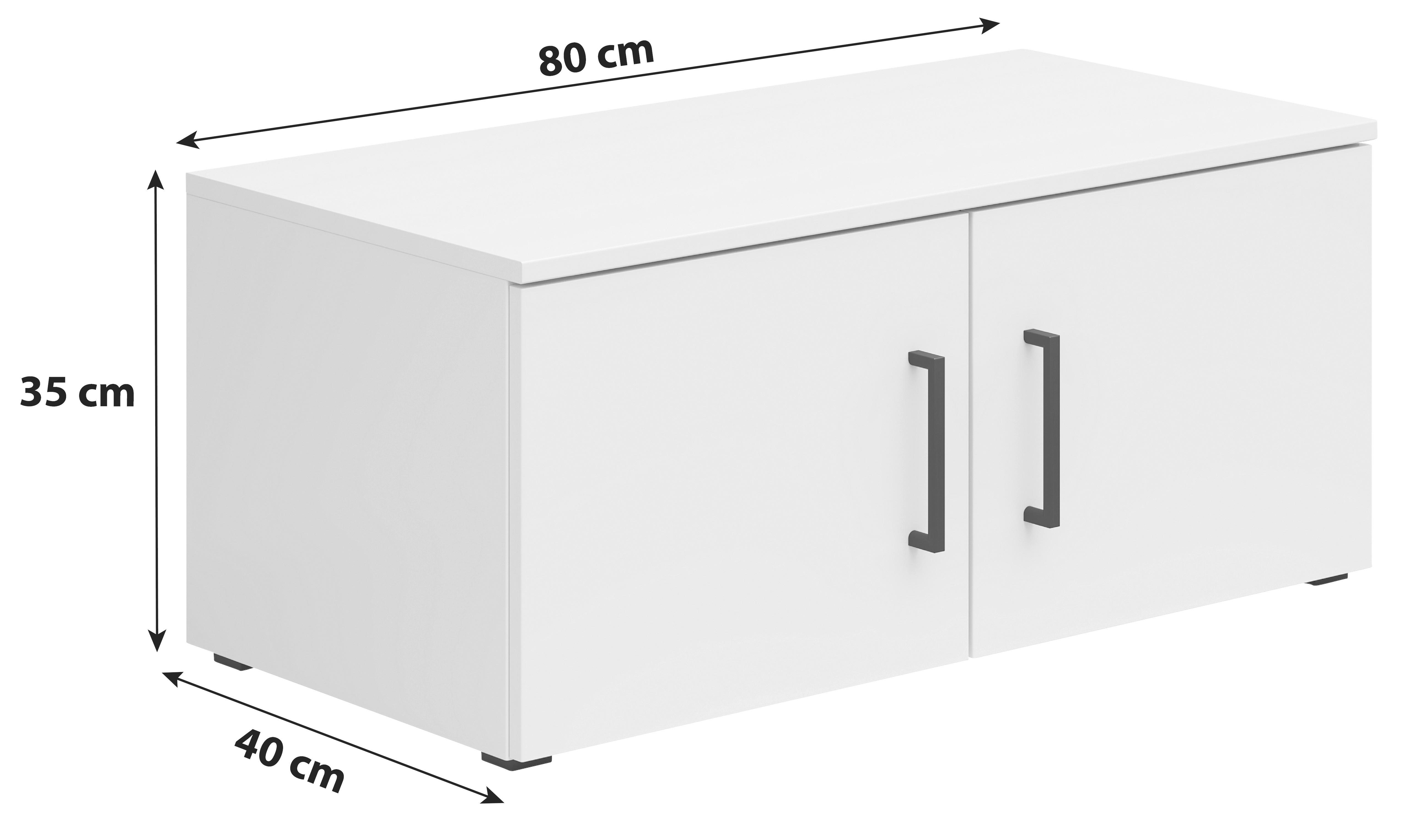 Nadstavec na skriňu MULTISTAURAUM, š: 80 cm - čierna/biela, Modern, kompozitné drevo/plast (80/35/40cm)