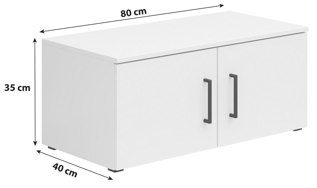 Nástavec na skříň MULTISTAURAUM, š: 80 cm - bílá/černá, Moderní, kompozitní dřevo/plast (80/35/40cm)