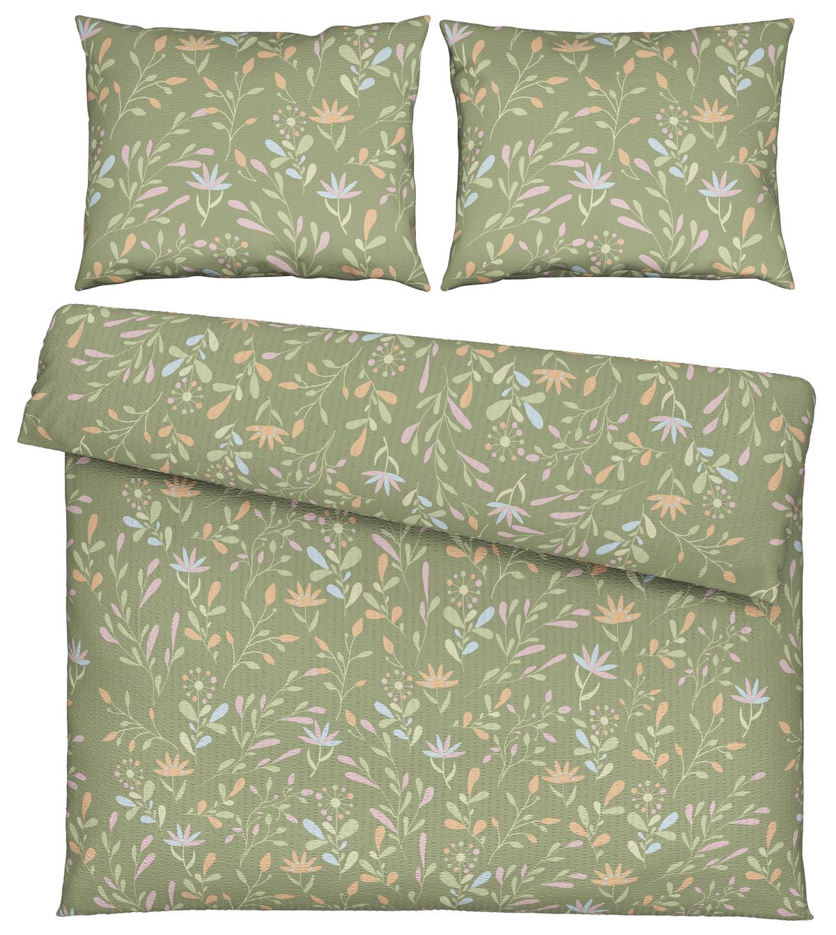 Povlečení Marina XXL, 2x70/90 200/220cm - zelená, Konvenční, textil (200/220cm) - Mömax