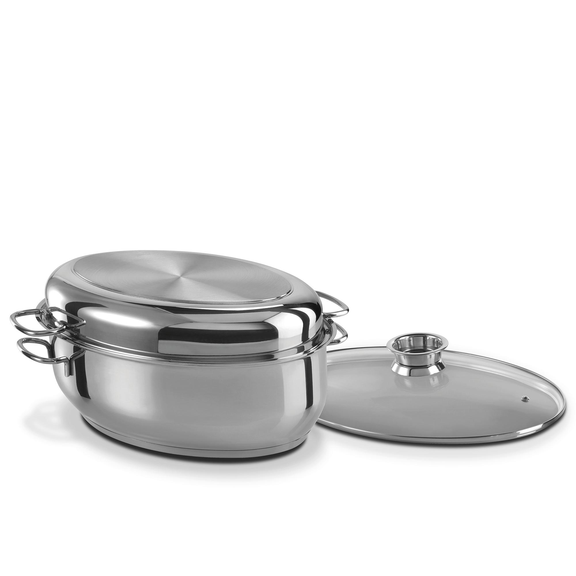 PEKÁČ OVAL - farba ušľachtilej ocele, Basics, kov (38/25/19,5cm) - GSW