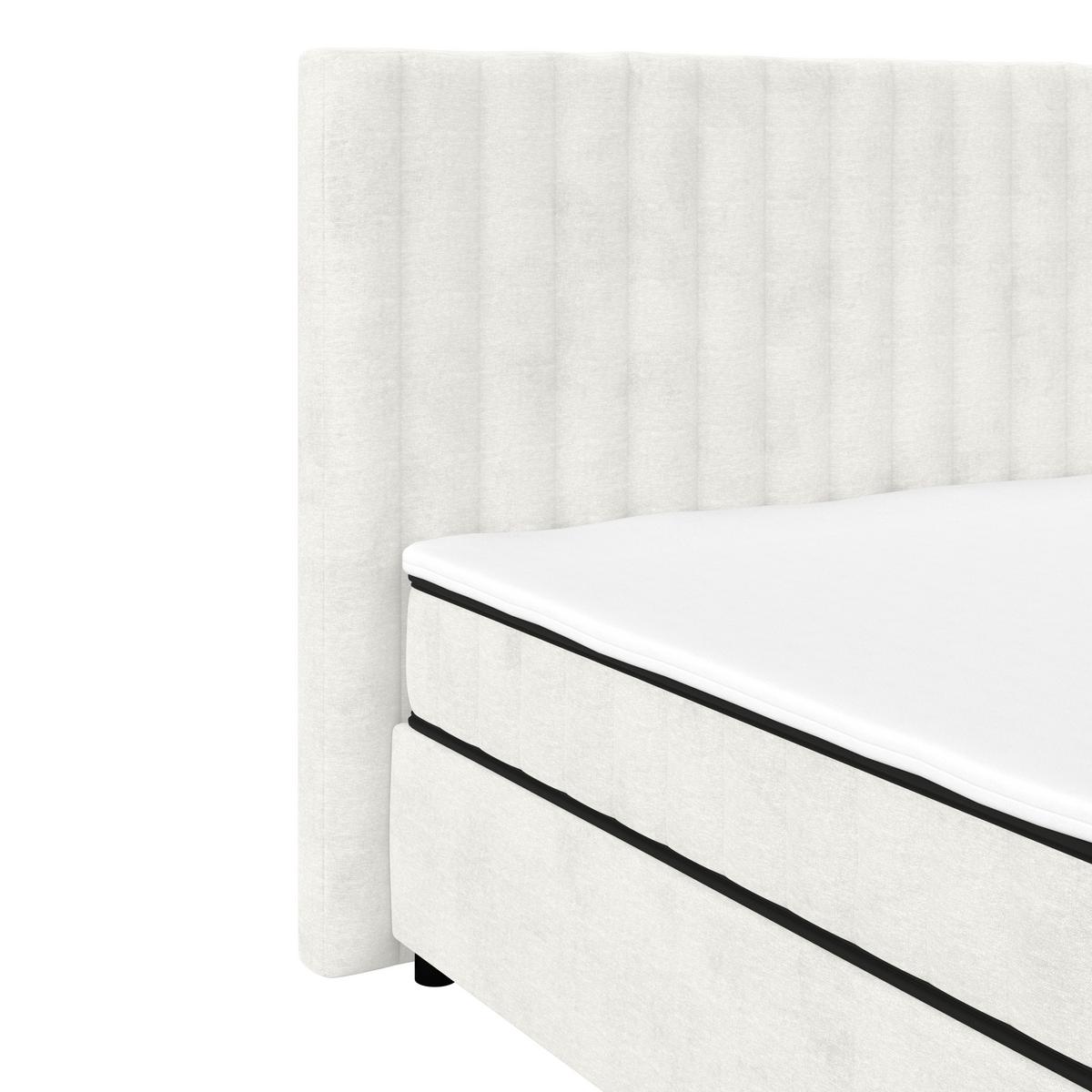 Boxbett Maya inkl. Bettkasten Cremefarben 200x220 cm - Creme/Schwarz, MODERN, Holz/Holzwerkstoff (200/220cm)