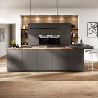 Einbauküche Atlantis Frei Planbar Modernes Design - Eichefarben/Anthrazit, MODERN, Holzwerkstoff - Vertico