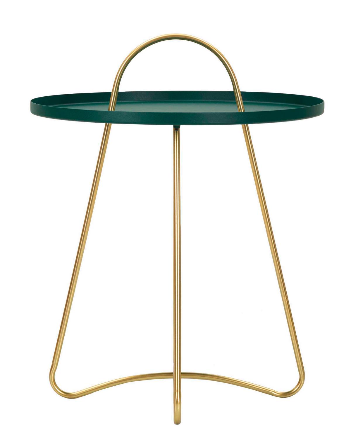 Couchtisch Grent Goldfarben, Grün B: 45cm - Goldfarben/Grün, Basics, Metall (45/59/45cm)