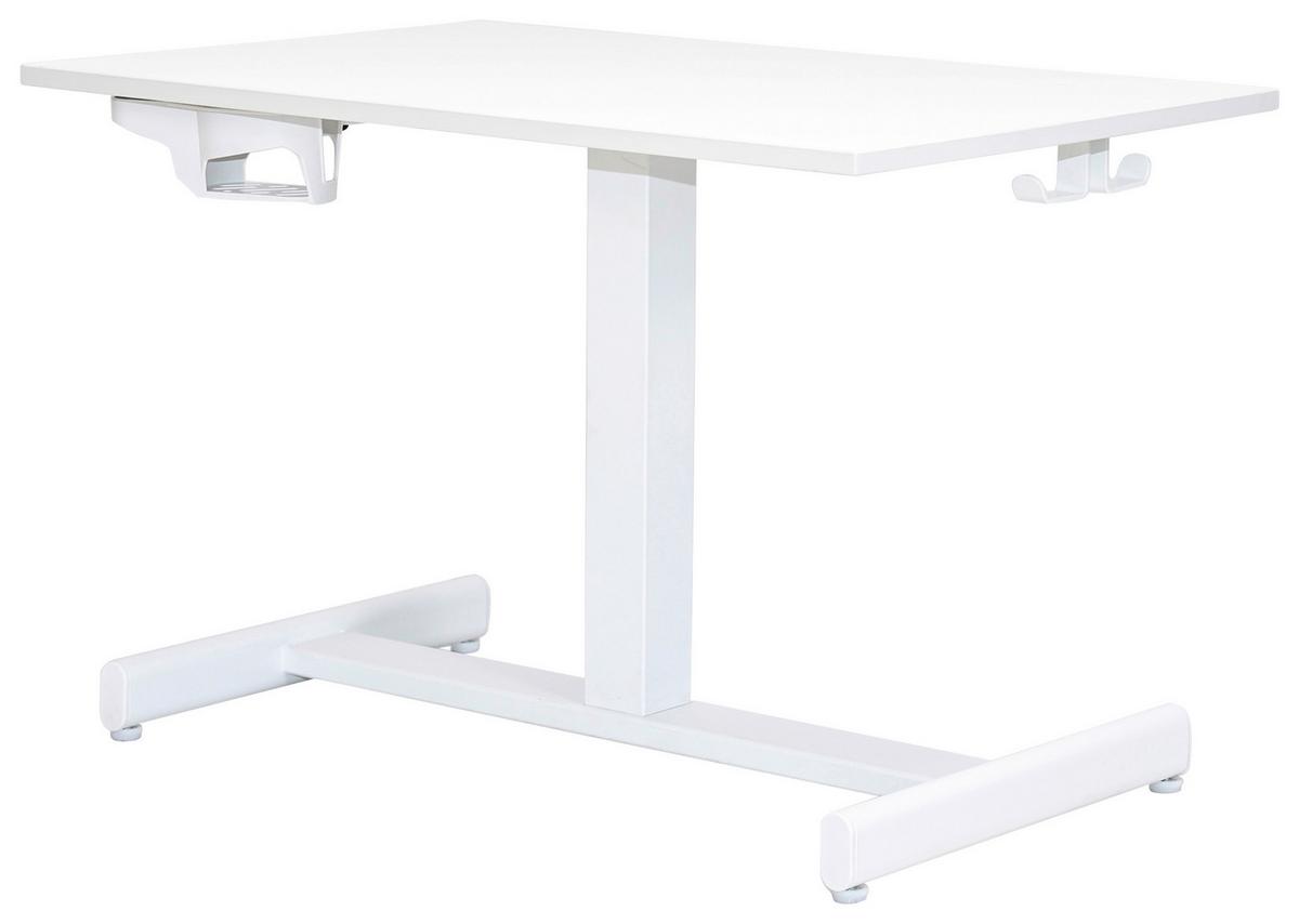 Psací stůl GEORGE - bílá, Moderní, kov/kompozitní dřevo (72,5/48.5-74/48cm) - Mömax