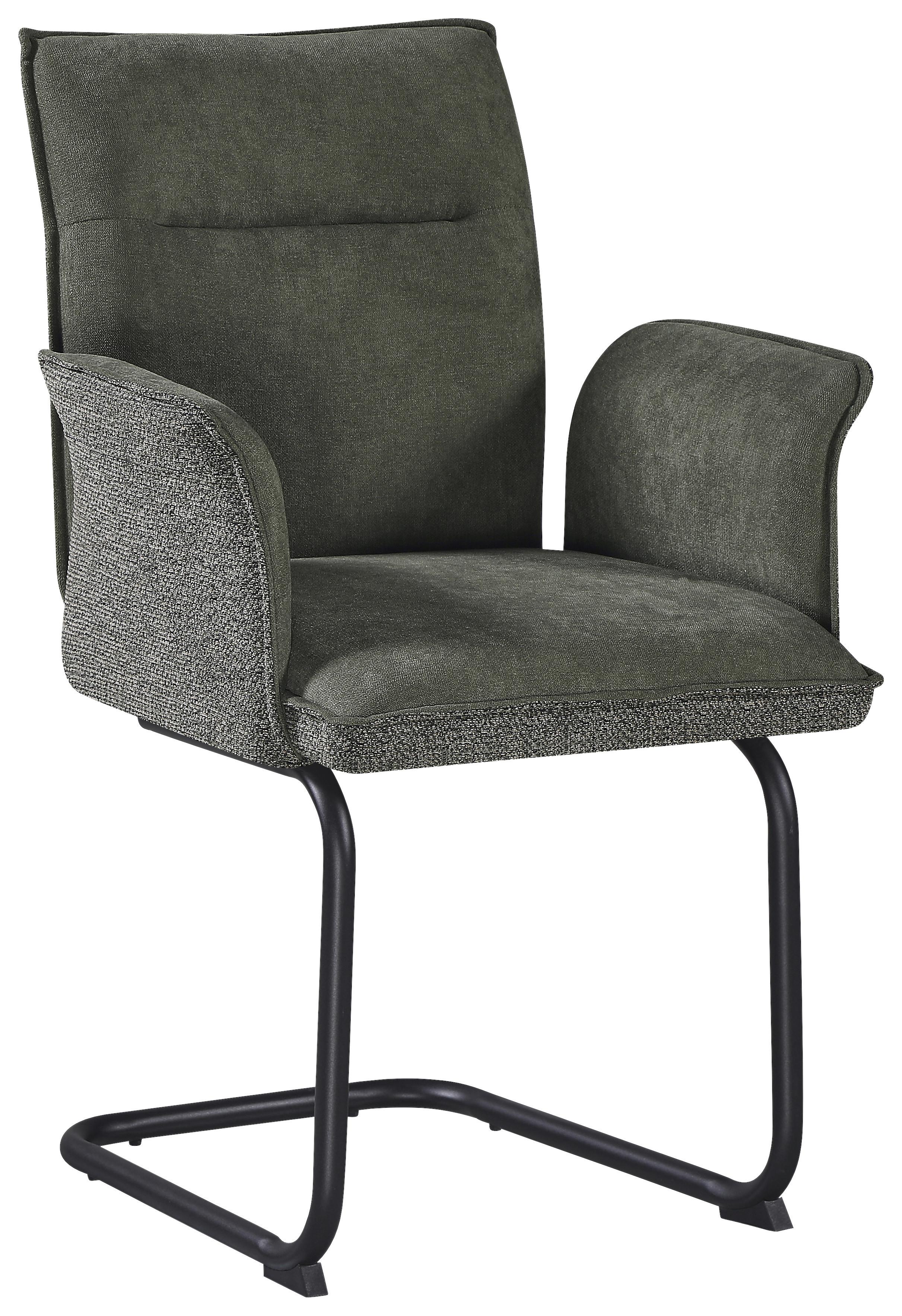 ŽIDLE S PODRUČKAMI NOVA - černá/zelená, Moderní, kov/textil (63/90/61cm) - Premium Living