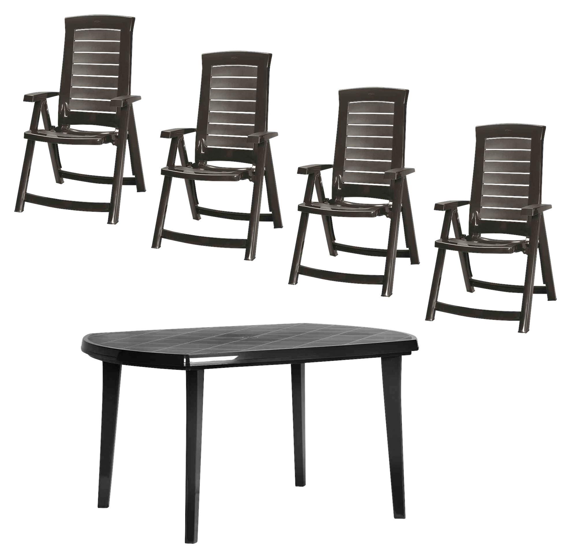 Gartenset N01356 - Graphitfarben/Grau, KONVENTIONELL, Kunststoff - Siena Garden