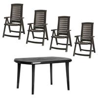 Gartenset N01356 - Graphitfarben/Grau, KONVENTIONELL, Kunststoff - Siena Garden