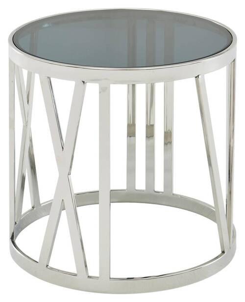 Príručný stolík farba strieborná - strieborná, Design, kov/sklo (45/45/44cm) - MID.YOU