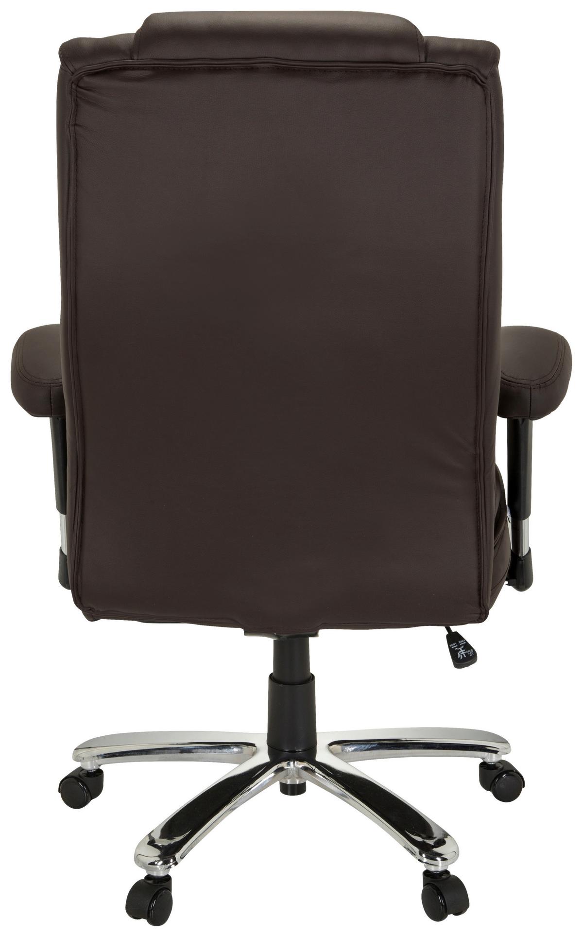 Chefsessel Builder Xxl I Dunkelbraun - Dunkelbraun/Silberfarben, MODERN, Kunststoff/Textil (77/123/84cm) - MID.YOU