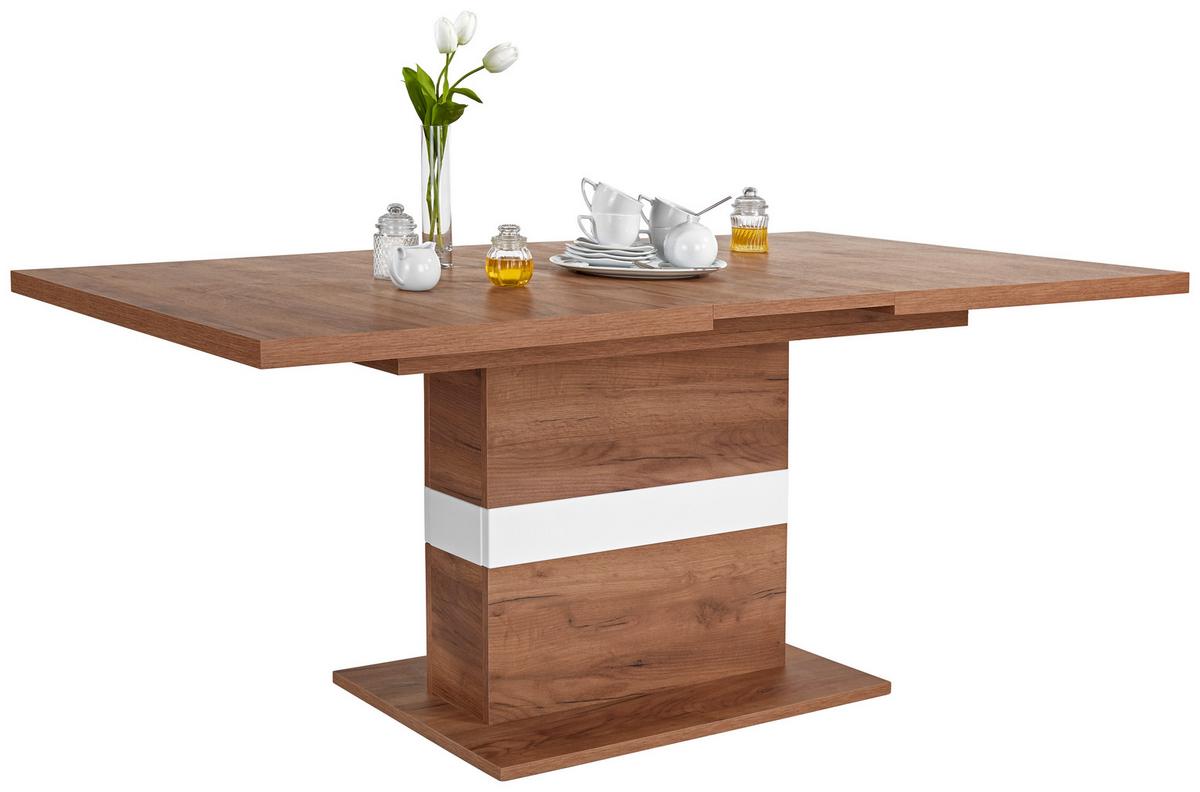 Kihúzható Asztal Avensis New Mdt10 - tölgyfa színű/fehér, Modern, faalapú anyag (160/76/90cm) - Luca Bessoni