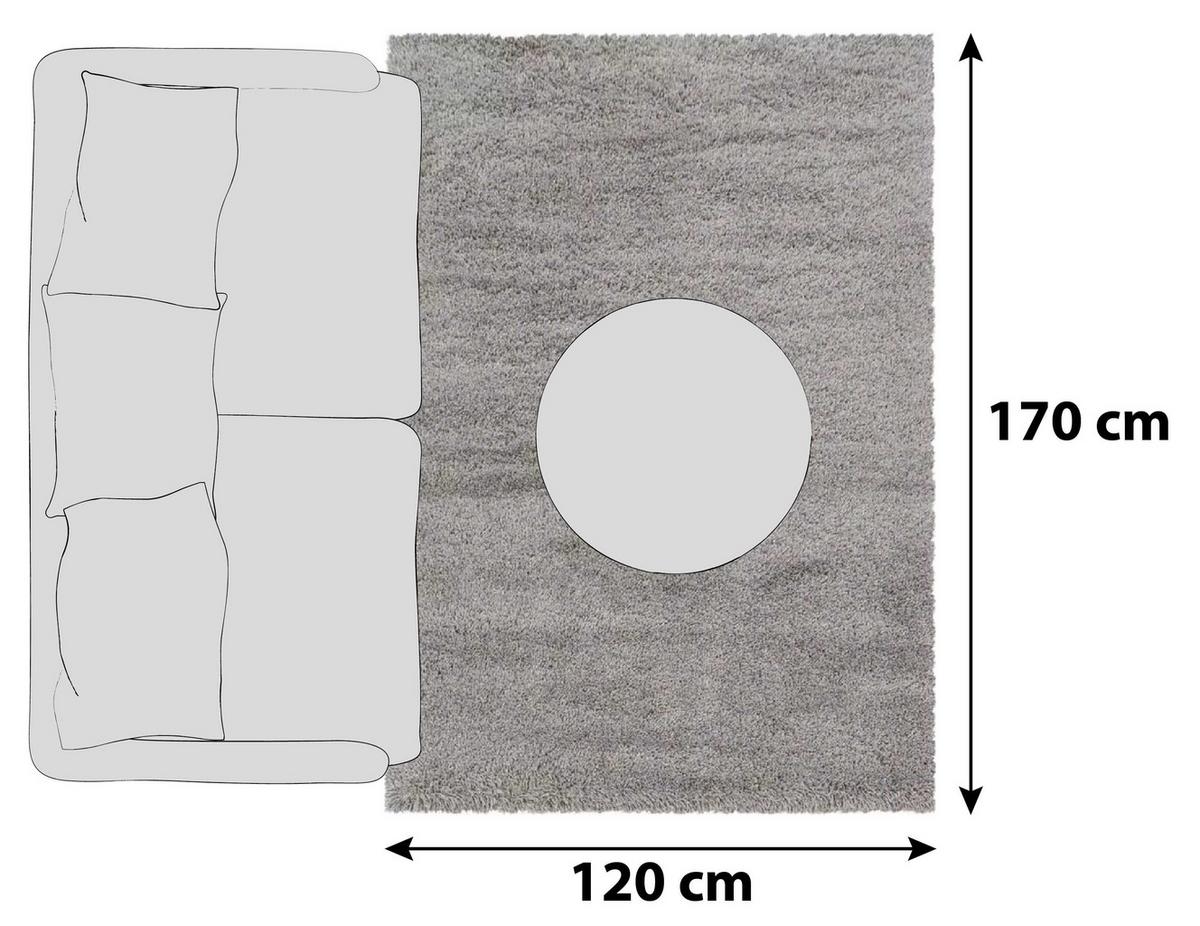 Hochflor Teppich Beige Naturfaser Fluffy 120x170 cm - Beige, Basics, Textil (120/170cm)